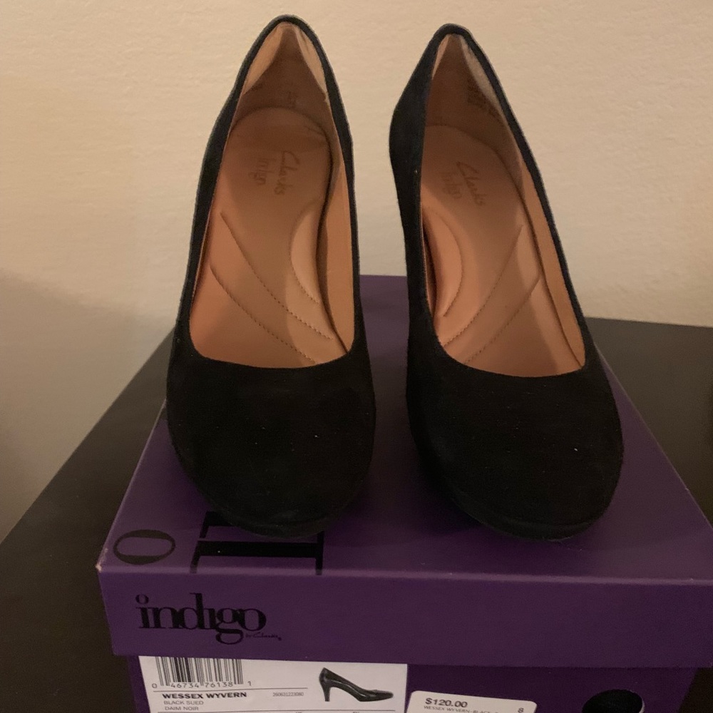 New black indigo heels by mark’s